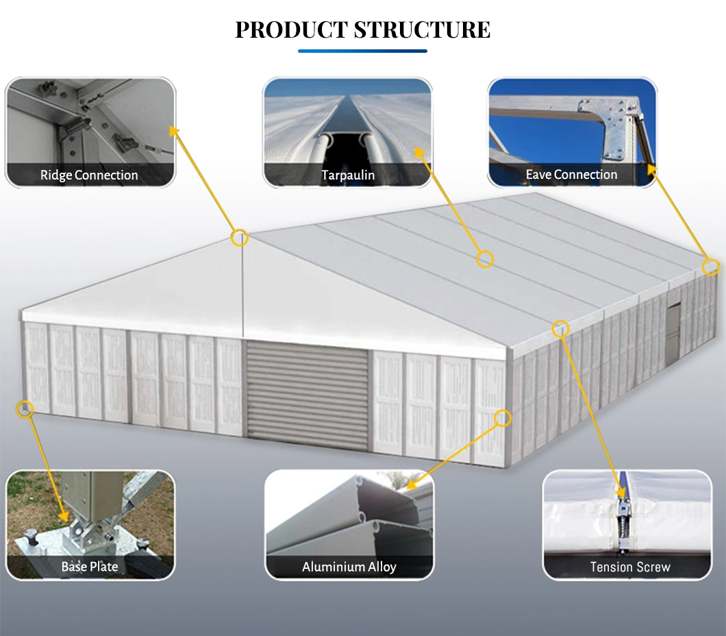 Custom Large Marquee 30m Span Aluminum Frame Outdoor Exhibition Event Tents with White PVC Material